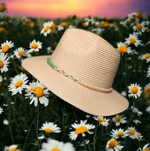 Unisex Boho Wide Brim Fedora Straw Hat
